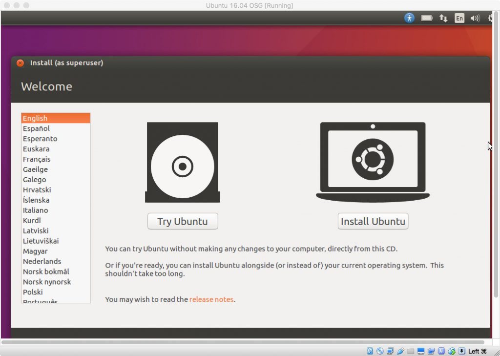 Ubuntu 16.04 Linux installation tutorial